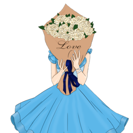 Девушка с букетом 