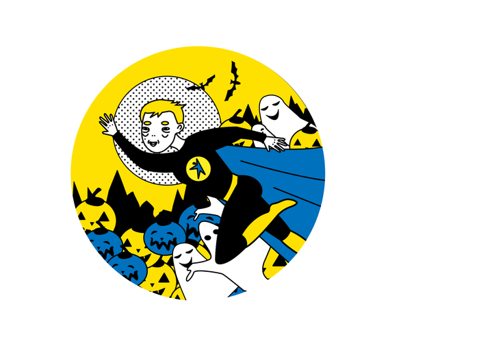 Супер-герой в хэллоуин