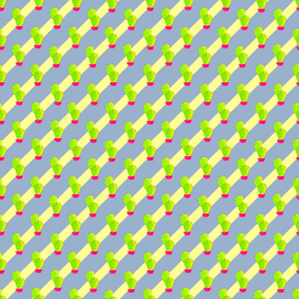 cactus pattern color blue