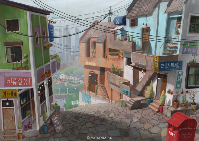 Корейский квартал в большом городе