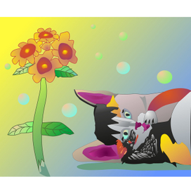 Задумчивая кошка