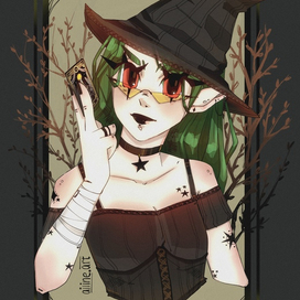 Tarot witch illustration