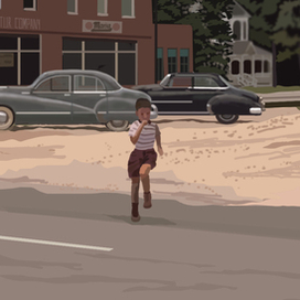 Иллюстрация кадра из фильма "Форрест Гамп"