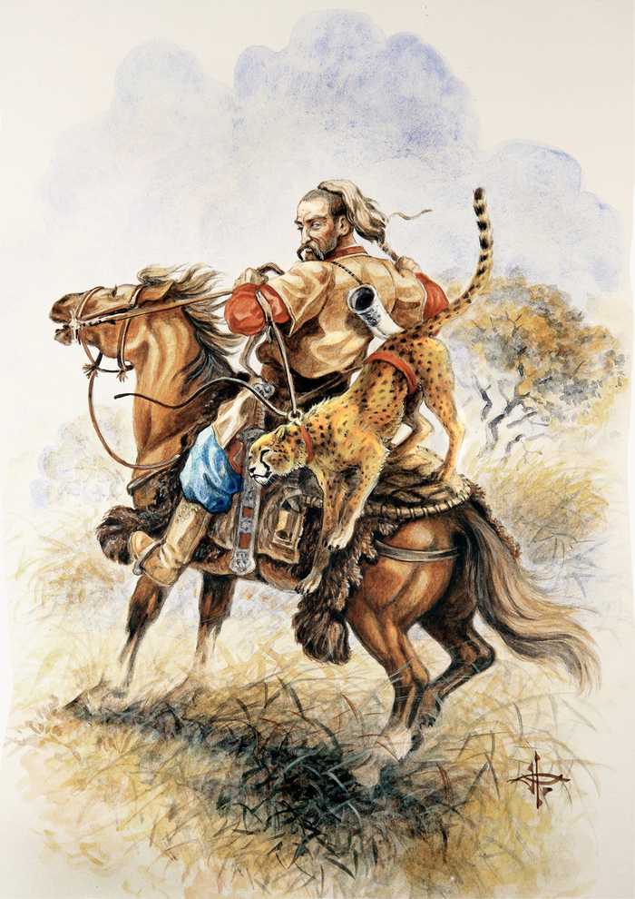 С гепардом ,