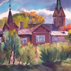 ,,Окраина Риги.Торнякалнс,,Этюд.