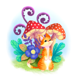 Кот в волшебном саду