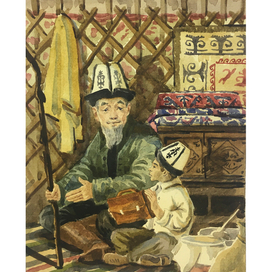 Иллюстрация к произведению Чингиза Айтматова "Белый Пароход"