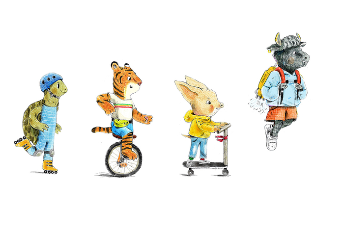 Череп, Тип, Хрюн и Бык