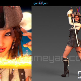 3D девушкой Пираты Характер Такелаж