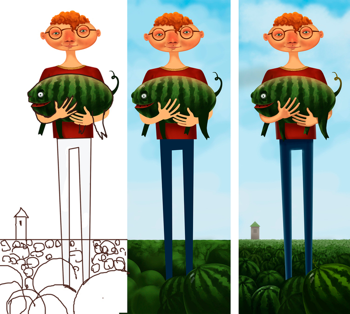 С арбузопоросенком.