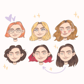 Разработка персонажа с разными волосами