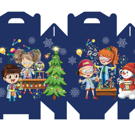 Новогодняя упаковка детского набора для юных химиков