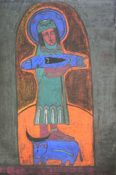 На синем быке....