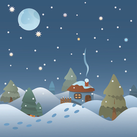 Домик среди елей