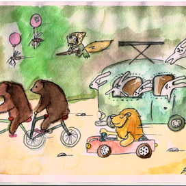 Ехали медведи на велосипеде.