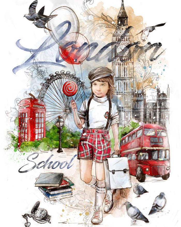 " Девочка в модных мировых столицах. Лондон" 