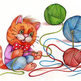 Котёнок и клубки(книжка с заданиями)