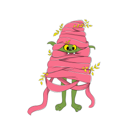 Cute elf in red towel