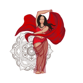 Восточная красотка в стиле бодипозитив