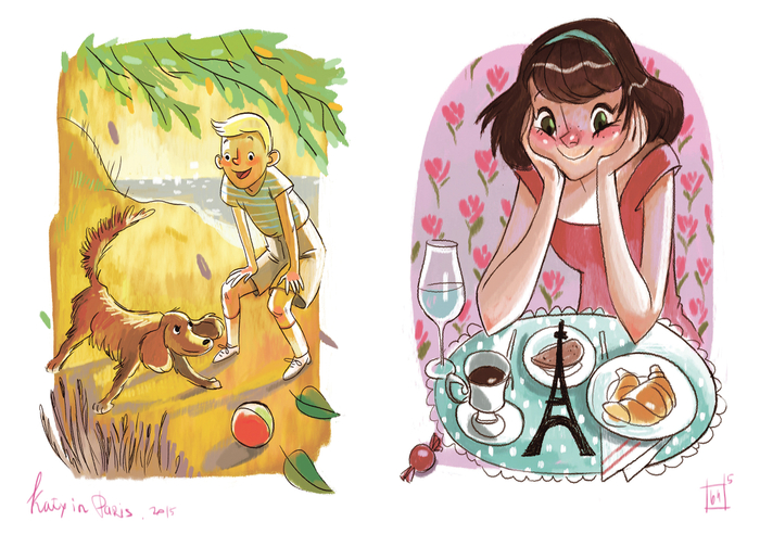 кати в париже и круассан