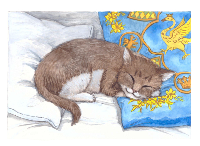 Котенок на подушке