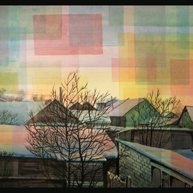 Закат в пригороде