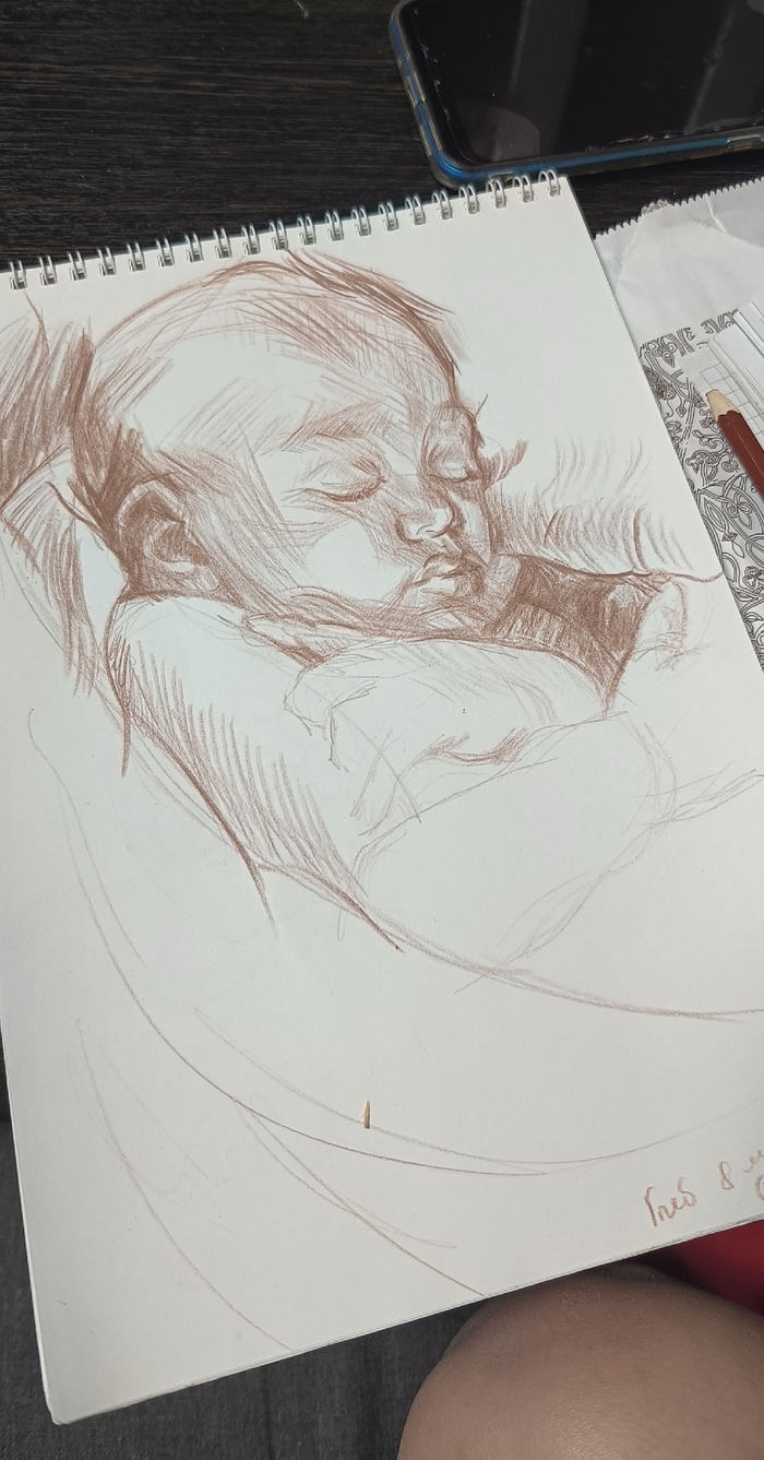 Быстрая зарисовка "Спящий младенчик".