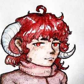 Портрет персонажа акварелью