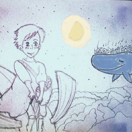 Девочка на спине у кита