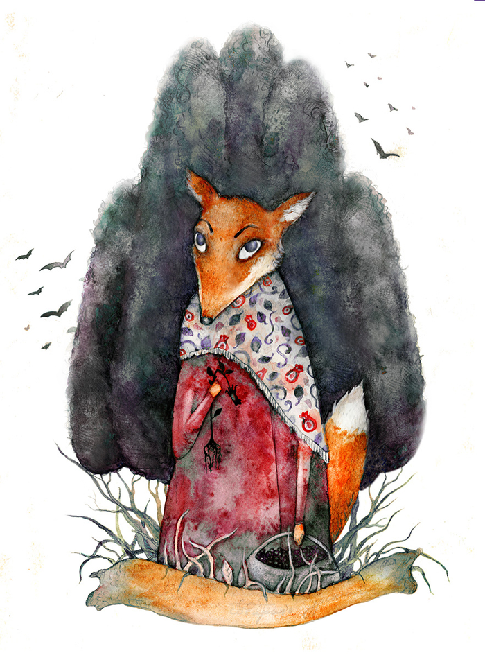 Лиса с корзинкой