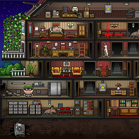 Игровой уровень, игра Bob the Robber 2