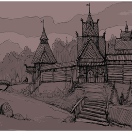 У стены городища