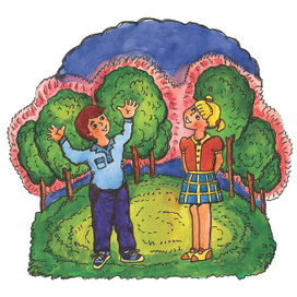 Улицу освещают... деревья.