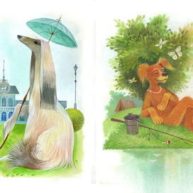 Собака: породистая и беспородная. Иллюстрация к книге Ю. Солодкина "Собаки"