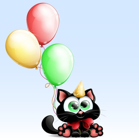 День рождения у чёрного котёнка