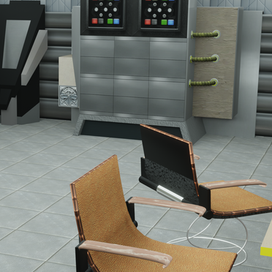 Комната перекус на астероиде, интерьер, дизайн мебели