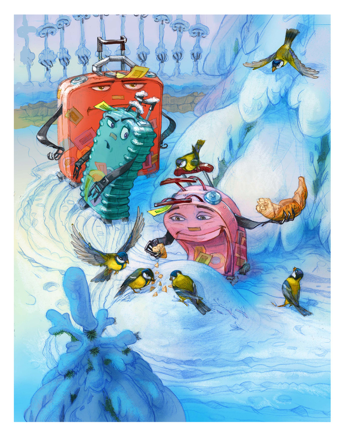 Приключения Чемоданов в заснеженных горах.