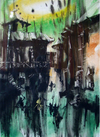 БЕЗ НАЗВАНИЯ  бумага. смеш. техн. 70х53 