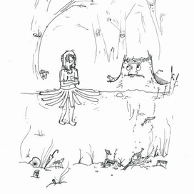 Кикимора и Пень. Иллюстрация к "Страшилкам-смешилкам" Татьяны Рик.