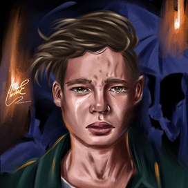 Мужской портрет в технике масло 