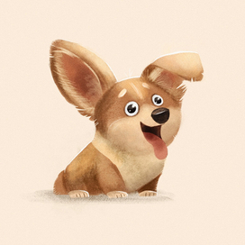 Персонаж собака щенок корги 