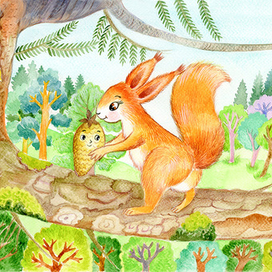 Иллюстрация к сказке Лизы Мосиенко "Сказка про шишку"