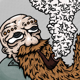 Дедушка курит 