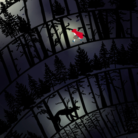 Красная Шапочка в лесу.