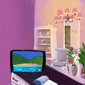 В цветочном. 