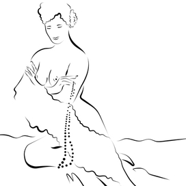 Line ART Девушка с бусами