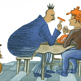 Иллюстрация к стихотворению Б. Заходера "Собачкины огорчения"