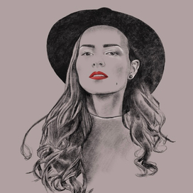 Загадочная девушка в шляпе 