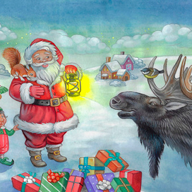 иллюстрация для рождественской книги