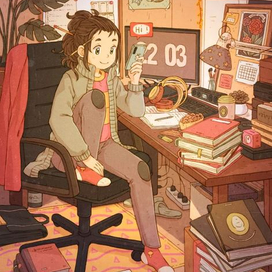 Открытка "Study with me2"